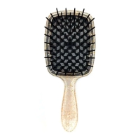 Janeke Продувная расческа для укладки и сушки феном Superbrush Plus Hollow Comb прозрачная с блестками черные зубчики