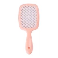 Продувний широкий гребінець Janeke для укладання волосся та сушіння феном Superbrush Plus Hollow Comb бежевий з білими зубчиками