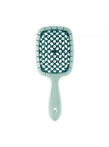 Продувная широкая расческа Janeke для укладки волос и сушки феном Superbrush Plus Hollow Comb олива