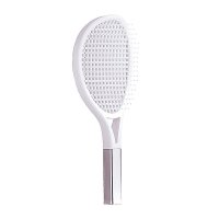 Продувна масажна щітка-браш Tennis Style Hair Brush для всіх типів волосся ультрам`яка біла