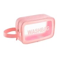 Косметичка органайзер Beauty Case на молнии с ручкой дорожный несессер розовый размер S 21х7х12 см