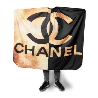 Парикмахерская накидка пеньюар для клиента логотип Chanel водостойкий нейлон, 140х160 см
