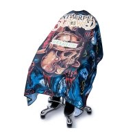 Парикмахерская накидка пеньюар для клиента Barber Antwerpen Screwed водостойкий нейлон, 140х160 см