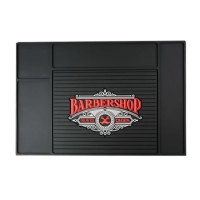 Термостойкий коврик для плойки, утюга резиновый парикмахерский Barbershop (45х30)