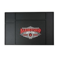 Термостойкий коврик для плойки, утюга резиновый парикмахерский Barbershop (45х30)