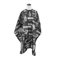 Накидка для клиента полиэстер BarberTools-2 черная размер 120х130 см