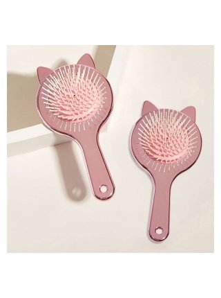 Дитяча щітка для волосся KIDS Cat для дівчаток кругла масажна з вушками