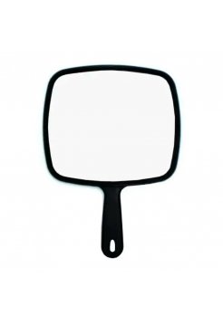 Перукарське дзеркало для клієнта заднього виду квадратне з ручкою одностороннє, 19х21 см