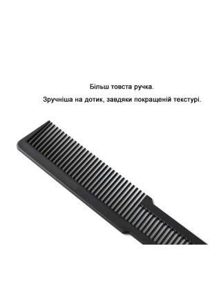 Гребінець для стрижки під машинку, тушовки Professional Flat Top 75339 карбоновий антистатичний чорний 205 мм