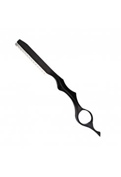 Филировочная опасная бритва Barber Razor в наборе с лезвием упор под палец черная