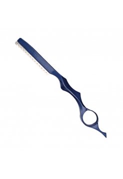 Филировочная опасная бритва Barber Razor в наборе с лезвием упор под палец синяя