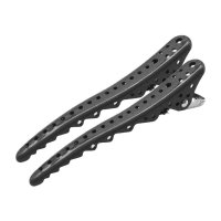 Парикмахерские клипсы-зажимы для волос акула металлические 10,3 см черные