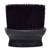 Щітка-змітка волосся з шиї після стрижки Barber-2 для перукаря барбера овал чорна ручка чорна щетина 12х12 см