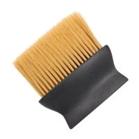 Щетка-сметка волос с шеи после стрижки Barber-3 для парикмахера барбера овал черная ручка светлая щетина 13.5x12.5 см