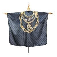 Парикмахерская накидка-пеньюар для клиента Gold Dollar водостойкий нейлон 140х160 см черная с золотом