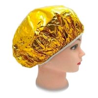 Шапочка для душа и парикмахерских процедур термостойкая из фольги золотая