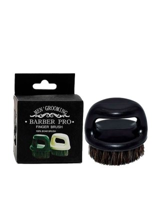 Щітка для фейду, бороди кастет Barber Finger Brush для барбера, перукаря кругла червона