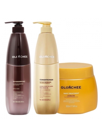 Набор Olorchee Nourshing Moisture TRIO-2 шампунь, кондиционер и маска для питания и увлажнения волос 2х800+500 мл
