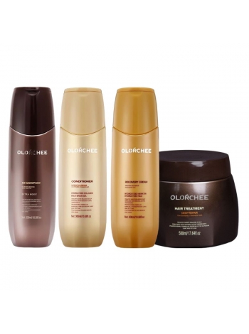 Набор Olorchee Nourshing Moisture QUAD-2 шампунь, кондиционер, маска, крем для питания и восстановления волос 3х300+500 мл