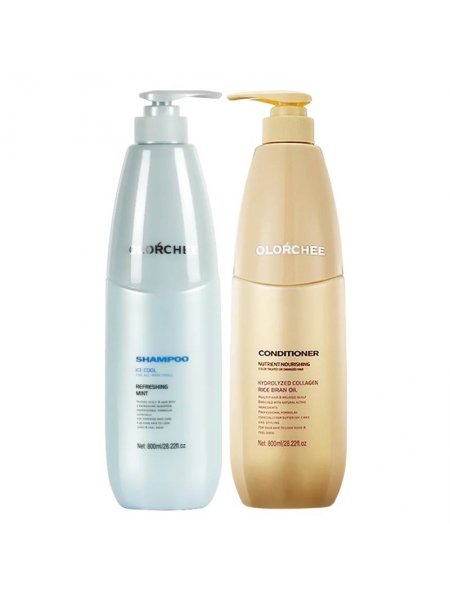 Набір Olorchee Ice Cool DUO шампунь і кондиціонер для нормального та жирного волосся 2x800 мл 
