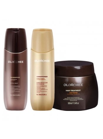 Набір Olorchee Nourshing Moisture TRIO-3 шампунь, кондиціонер і маска для живлення та відновлення волосся 2х300+500 мл