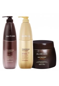 Набір Olorchee Nourshing Moisture TRIO-4 шампунь, кондиціонер і маска для живлення та відновлення волосся 2х800+500 мл