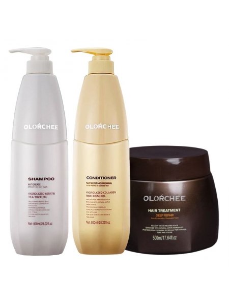 Набір Olorchee Anti Grease TRIO-2 шампунь, кондиціонер і маска для жирного волосся і шкіри голови 2х800+500 мл