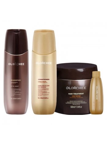 Набір Olorchee Nourshing Moisture QUAD-1 шампунь, кондиціонер, маска, крем для живлення та відновлення волосся 2х300+500+80 мл