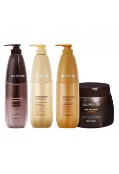 Набір Olorchee Nourshing Moisture QUAD-4 шампунь, кондиціонер, маска, крем для живлення та відновлення волосся 3х800+500 мл
