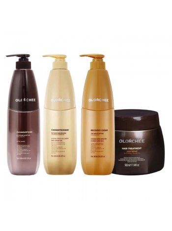 Набор Olorchee Nourshing Moisture QUAD-4 шампунь, кондиционер, маска, крем для питания и восстановления волос 3х800+500 мл
