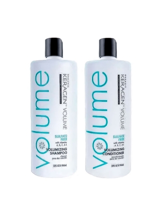 Набір Organic Keragen Volumizing шампунь та кондиціонер для об'єму волосся з кератином, 2х100 г (розлив)
