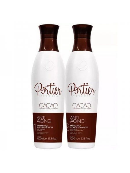 Набор Portier Cacao Thermo Smoothing для кератинового выпрямления, 2х500 г (разлив)