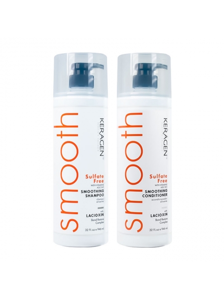 Набор Organic Keragen Smoothing безсульфатные шампунь и кондиционер с кератином, 2х100 г (разлив)