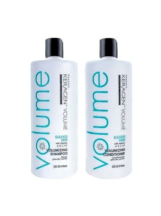 Набір Organic Keragen Volumizing шампунь та кондиціонер для об'єму волосся з кератином, 2х946 мл (заводські)
