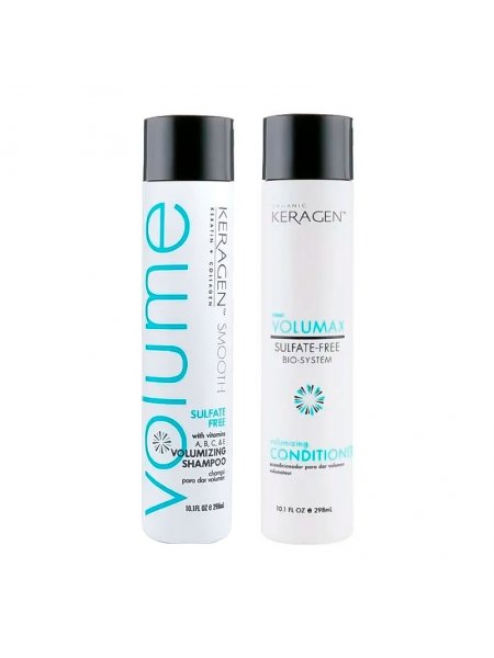 Набір Organic Keragen Volumizing шампунь та кондиціонер для об'єму волосся з кератином, 2х298 мл
