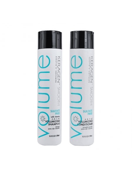 Набор Organic Keragen Volumizing шампунь и кондиционер для объема волос с кератином, 2х298 мл