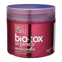 Ботокс с антижелтым эффектом Oshi Goshi Bio-Tox Organico Matizador Queratina Extrato de Acai для разглаживания осветленных волос, 480 г