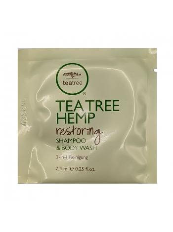 Восстанавливающий шампунь и гель для душа Paul Mitchell Tea Tree Hemp Restoring Shampoo & Body Wash, 7,4 мл (саше)