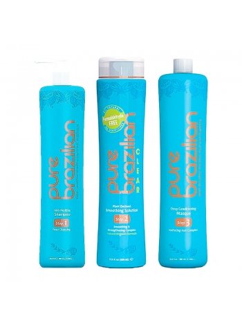Набор для кератинового выпрямления волос Pure Brazilian Clear Smoothing Solution
