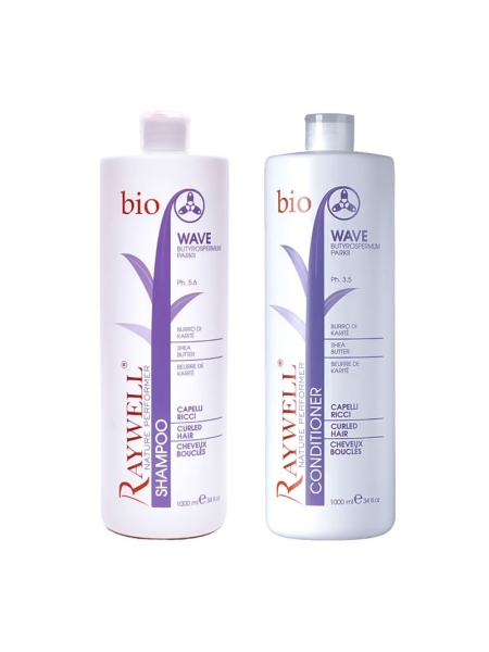 Набор для домашнего ухода Raywell Bio Wave шампунь и кондиционер для кудрявых волос, 2х500 г (разлив)