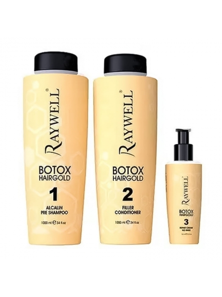 Набір для відновлення волосся Raywell Botоx Hairgold Kit 1000 мл + 1000 мл + 150 мл