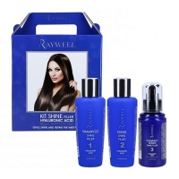 Набор для блеска волос Raywell Shine Filler KIT с гиалуроновой кислотой, шампунь 150 мл + маска 150 мл + сыворотка 80 мл