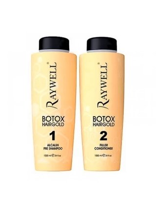 Набор для восстановления волос Raywell Botох Hairgold шампунь и кондиционер, 2х1000 мл (заводские)