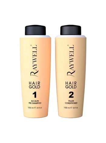 Набор для восстановления волос Raywell Botох Hairgold шампунь и кондиционер, 2х500 г (разлив)