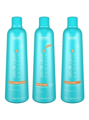 Набір нанопластики для волосся Richée Liso BB Cream Protein, 30/50/30 г (розлив)