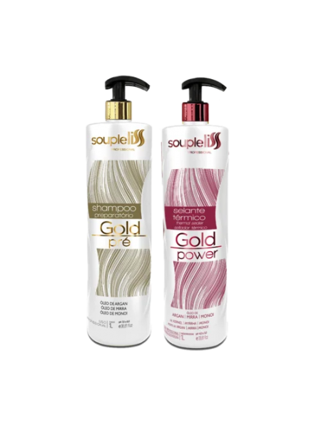 Набір кератину для волосся Soupleliss Gold Power, 2х200 г (розлив)