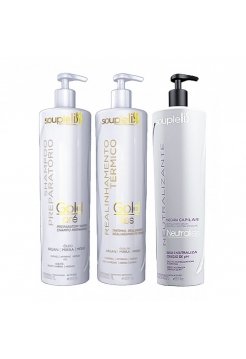 Набір кератину SoupleLiss Gold Liss з шампунем та фінішною маскою, 3х1000 мл (заводські)