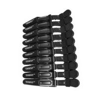 Зажимы-крокодилы для волос TONI&GUY пластиковые (упаковка 10 шт) черные