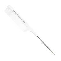 Гребінець Toni&Guy Carbon 06400 Antistatic тонкий карбоновий антистатичний з металевим кінчиком 23 см білий