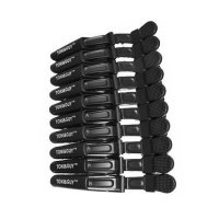 Зажимы-крокодилы для волос TONI&GUY пластиковые (упаковка 10 шт) черные